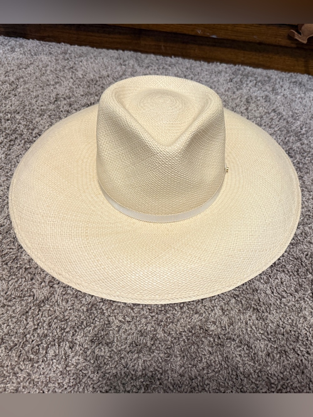 Cuyana Wide-Brim Straw Panama Hat in Natural Cream